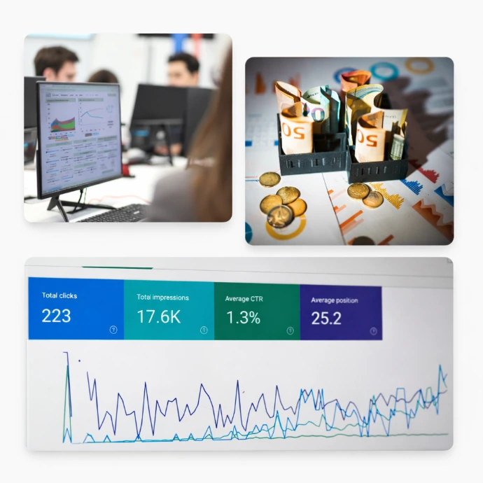 Digital marketing team working on strategy and online business growth